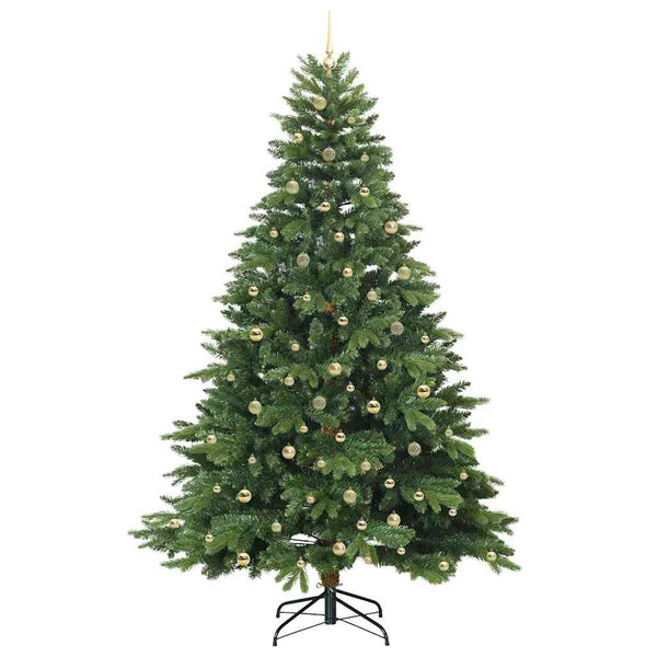 Tekojoulukuusi 300 LED-valoilla Vihreä 240 cm PE ja PVC