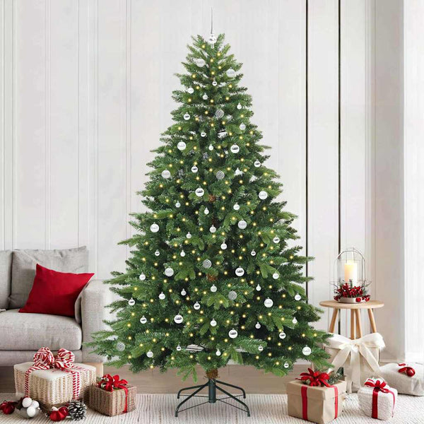 Tekojoulukuusi 300 LED-valoilla Vihreä 240 cm PE ja PVC