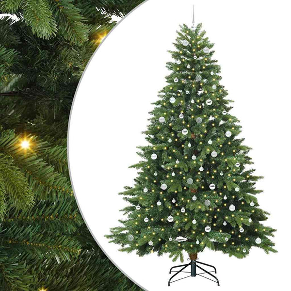 Tekojoulukuusi 300 LED-valoilla Vihreä 240 cm PE ja PVC