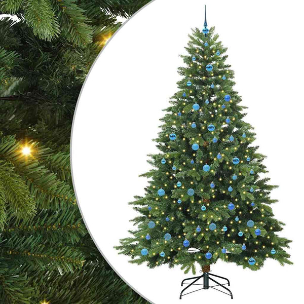 Tekojoulukuusi 300 LED-valoilla Vihreä 240 cm PE ja PVC