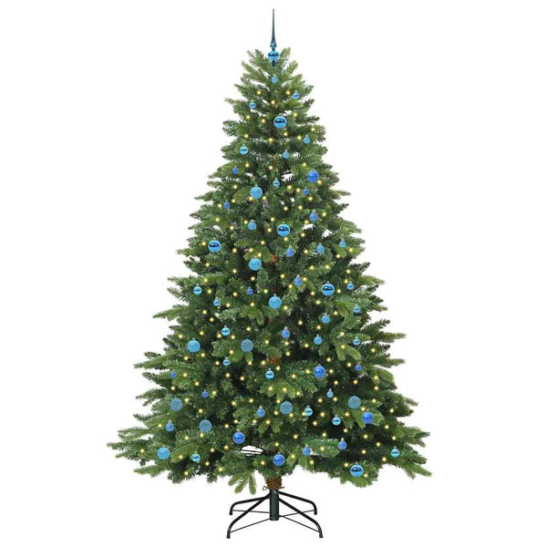 Tekojoulukuusi 300 LED-valoilla Vihreä 240 cm PE ja PVC