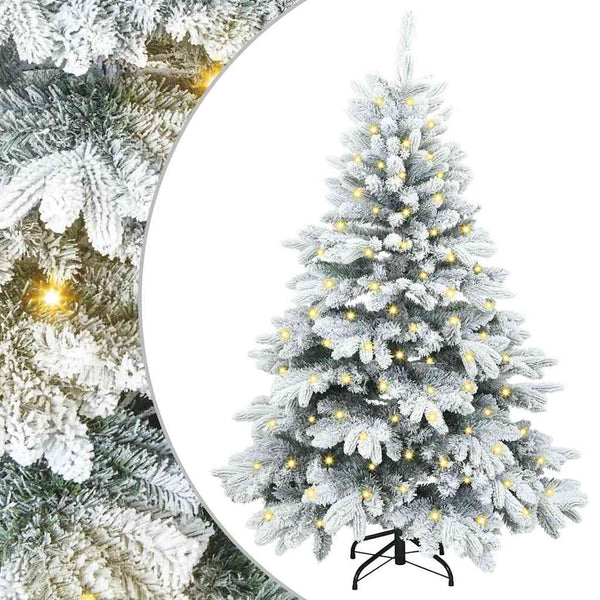 Tekojoulukuusi 150 LED-valoilla Valkoinen 120 cm PE ja PVC