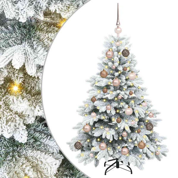Tekojoulukuusi 150 LED-valoilla Valkoinen 120 cm PE ja PVC
