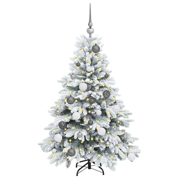 Tekojoulukuusi 150 LED-valoilla Valkoinen 120 cm PE ja PVC