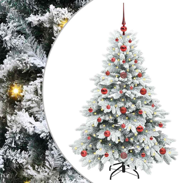 Tekojoulukuusi 150 LED-valoilla Valkoinen 120 cm PE ja PVC