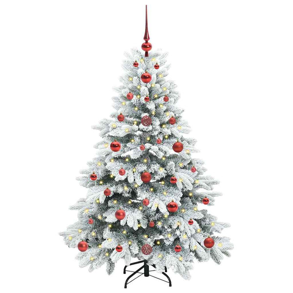 Tekojoulukuusi 150 LED-valoilla Valkoinen 120 cm PE ja PVC
