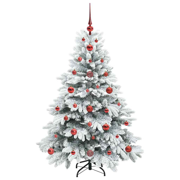 Tekojoulukuusi 150 LED-valoilla Valkoinen 120 cm PE ja PVC