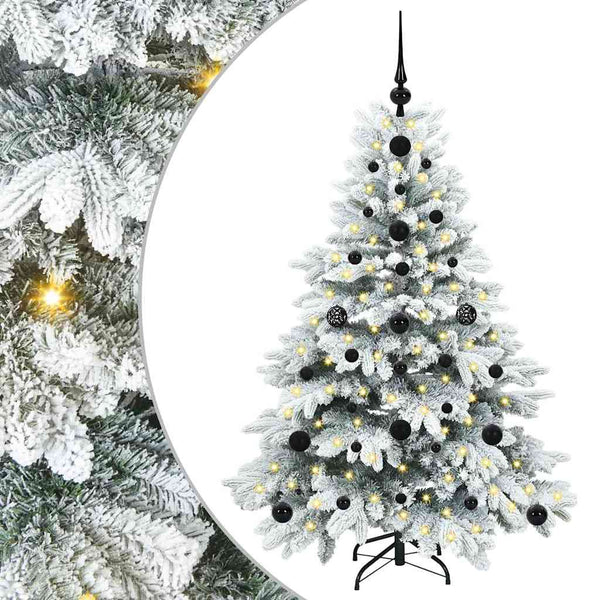 Tekojoulukuusi 150 LED-valoilla Valkoinen 120 cm PE ja PVC