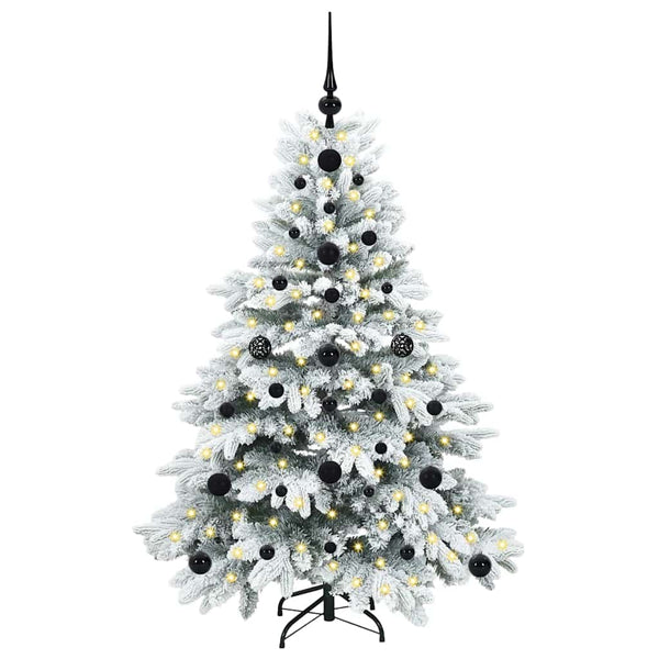 Tekojoulukuusi 150 LED-valoilla Valkoinen 120 cm PE ja PVC