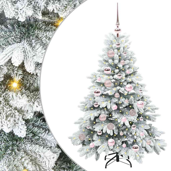 Tekojoulukuusi 150 LED-valoilla Valkoinen 120 cm PE ja PVC