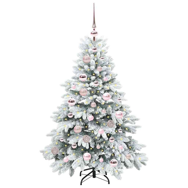 Tekojoulukuusi 150 LED-valoilla Valkoinen 120 cm PE ja PVC