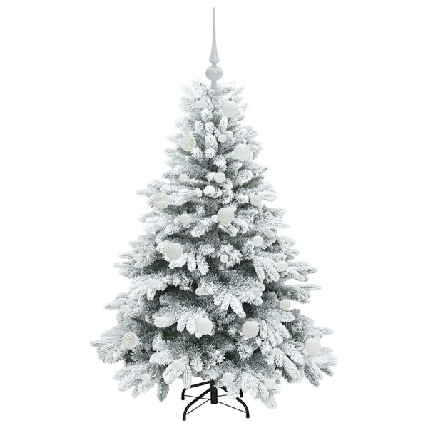 Tekojoulukuusi 150 LED-valoilla Valkoinen 120 cm PE ja PVC