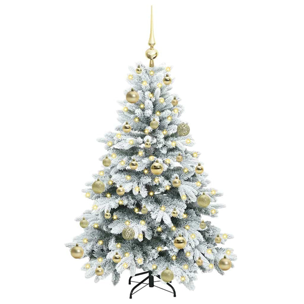 Tekojoulukuusi 150 LED-valoilla Valkoinen 120 cm PE ja PVC