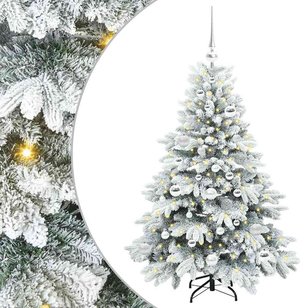 Tekojoulukuusi 150 LED-valoilla Valkoinen 120 cm PE ja PVC