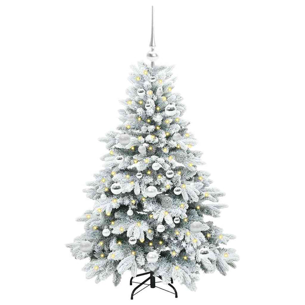 Tekojoulukuusi 150 LED-valoilla Valkoinen 120 cm PE ja PVC