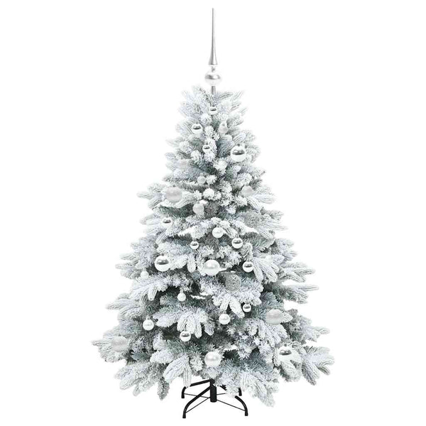 Tekojoulukuusi 150 LED-valoilla Valkoinen 120 cm PE ja PVC