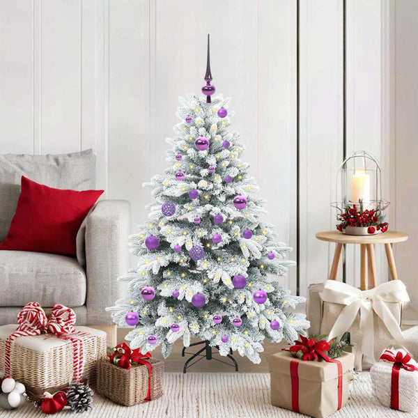 Tekojoulukuusi 150 LED-valoilla Valkoinen 120 cm PE ja PVC