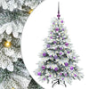 Tekojoulukuusi 150 LED-valoilla Valkoinen 120 cm PE ja PVC