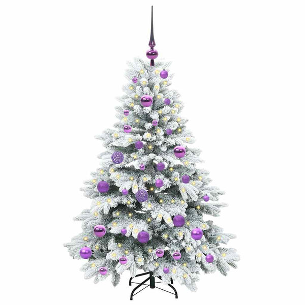 Tekojoulukuusi 150 LED-valoilla Valkoinen 120 cm PE ja PVC