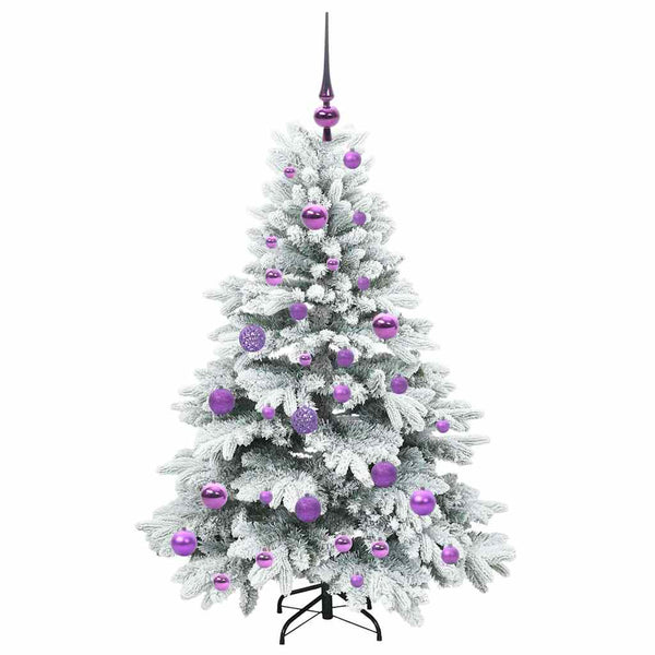 Tekojoulukuusi 150 LED-valoilla Valkoinen 120 cm PE ja PVC