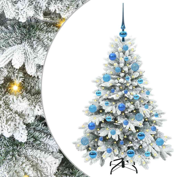 Tekojoulukuusi 150 LED-valoilla Valkoinen 120 cm PE ja PVC
