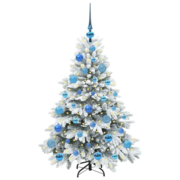 Tekojoulukuusi 150 LED-valoilla Valkoinen 120 cm PE ja PVC