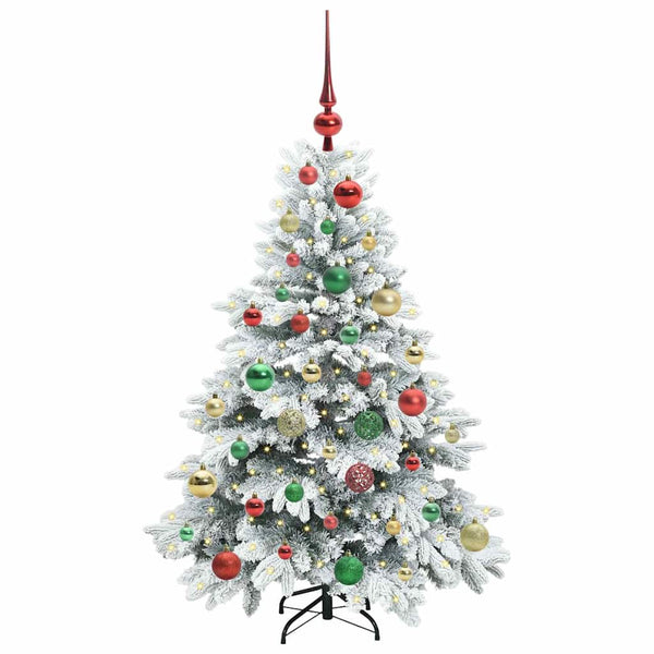 Tekojoulukuusi 150 LED-valoilla Valkoinen 120 cm PE ja PVC