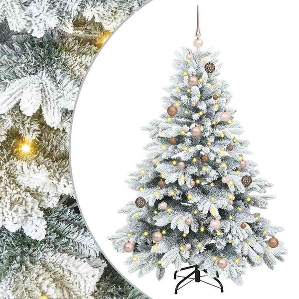 Tekojoulukuusi 150 LED-valoilla Valkoinen 150 cm PE ja PVC