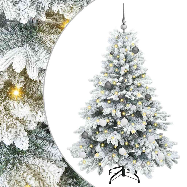 Tekojoulukuusi 150 LED-valoilla Valkoinen 150 cm PE ja PVC