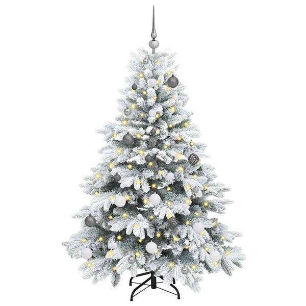 Tekojoulukuusi 150 LED-valoilla Valkoinen 150 cm PE ja PVC