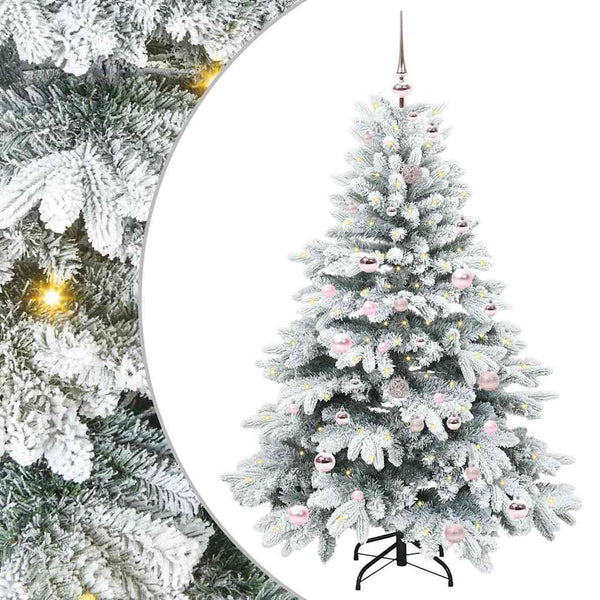 Tekojoulukuusi 150 LED-valoilla Valkoinen 150 cm PE ja PVC