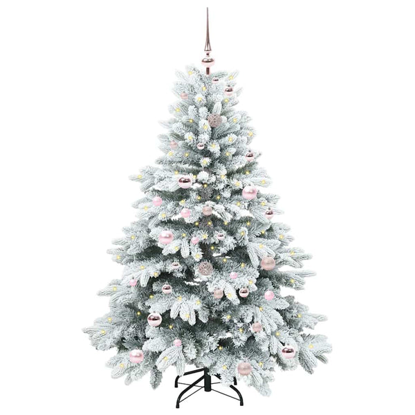 Tekojoulukuusi 150 LED-valoilla Valkoinen 150 cm PE ja PVC