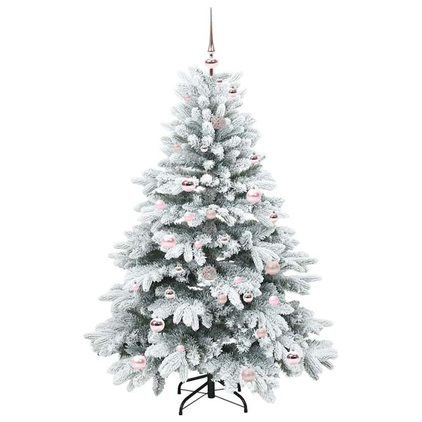 Tekojoulukuusi 150 LED-valoilla Valkoinen 150 cm PE ja PVC