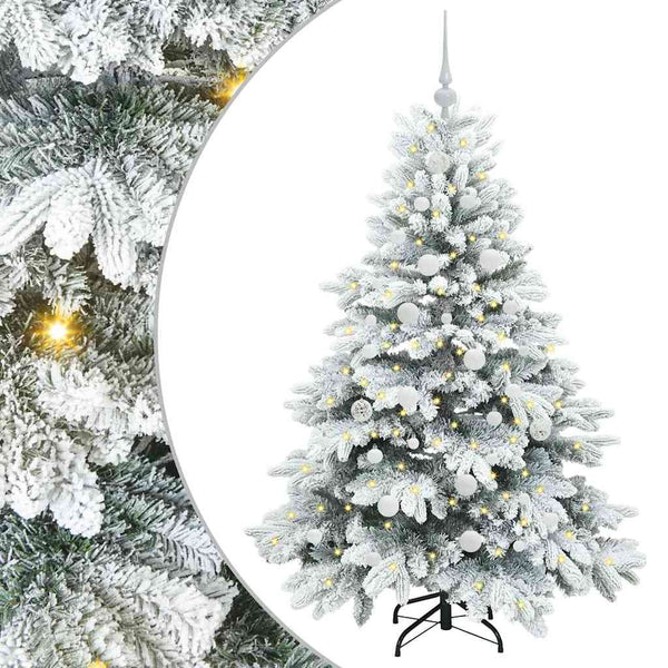 Tekojoulukuusi 150 LED-valoilla Valkoinen 150 cm PE ja PVC