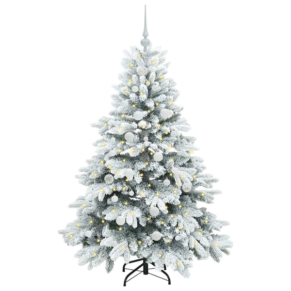Tekojoulukuusi 150 LED-valoilla Valkoinen 150 cm PE ja PVC