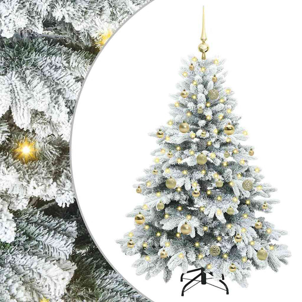 Tekojoulukuusi 150 LED-valoilla Valkoinen 150 cm PE ja PVC
