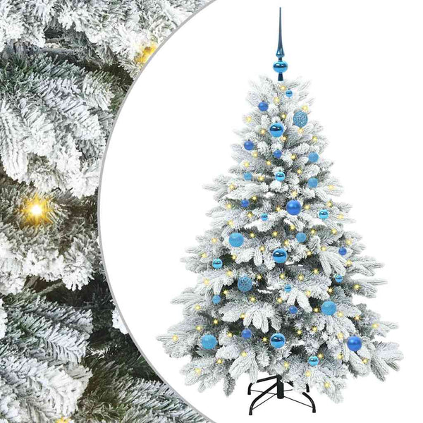 Tekojoulukuusi 150 LED-valoilla Valkoinen 150 cm PE ja PVC