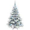 Tekojoulukuusi 150 LED-valoilla Valkoinen 150 cm PE ja PVC