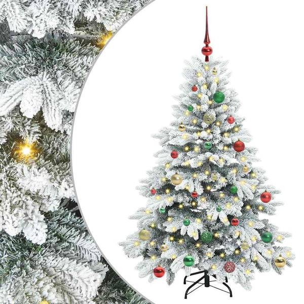 Tekojoulukuusi 150 LED-valoilla Valkoinen 150 cm PE ja PVC