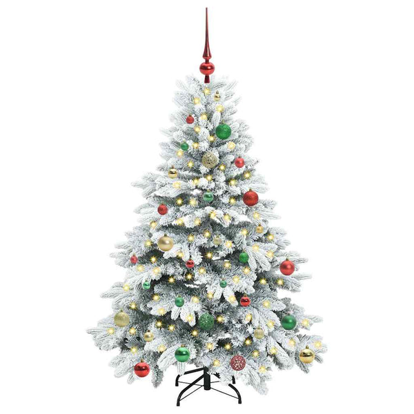 Tekojoulukuusi 150 LED-valoilla Valkoinen 150 cm PE ja PVC