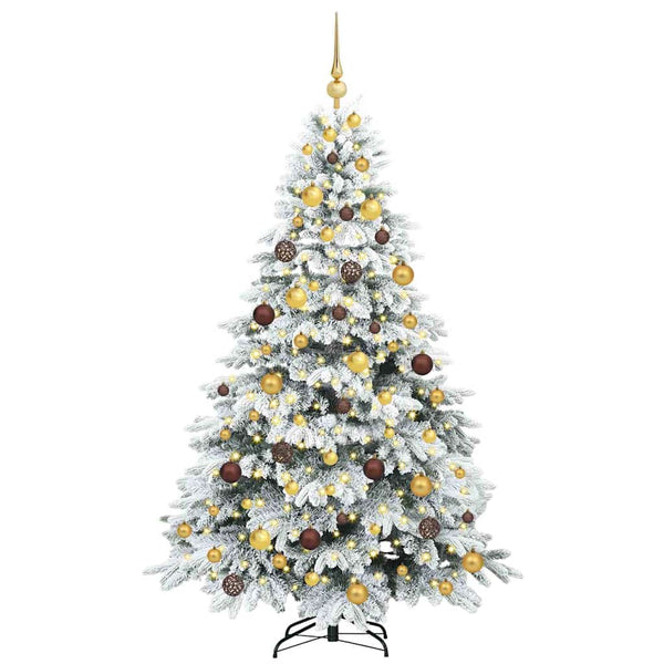 Tekojoulukuusi 300 LED-valoilla Valkoinen 180 cm PE ja PVC