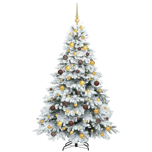 Tekojoulukuusi 300 LED-valoilla Valkoinen 180 cm PE ja PVC