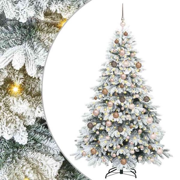 Tekojoulukuusi 300 LED-valoilla Valkoinen 180 cm PE ja PVC