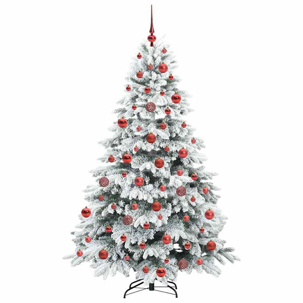 Tekojoulukuusi 300 LED-valoilla Valkoinen 180 cm PE ja PVC