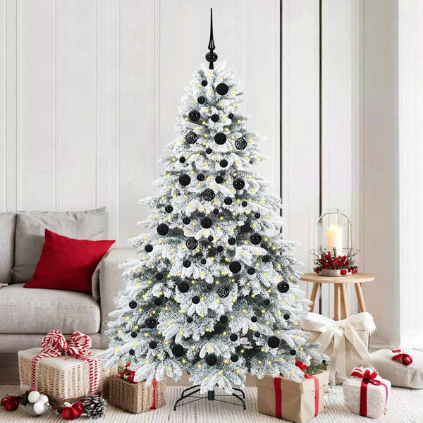 Tekojoulukuusi 300 LED-valoilla Valkoinen 180 cm PE ja PVC