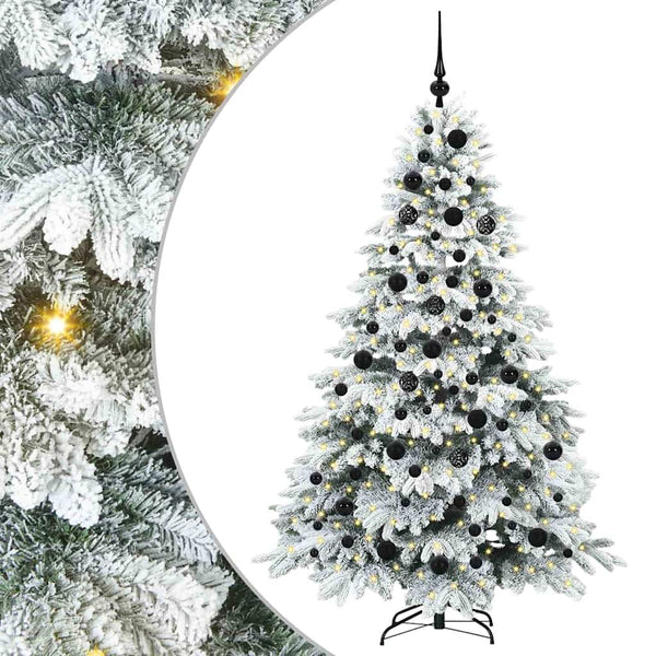 Tekojoulukuusi 300 LED-valoilla Valkoinen 180 cm PE ja PVC