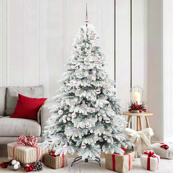 Tekojoulukuusi 300 LED-valoilla Valkoinen 180 cm PE ja PVC