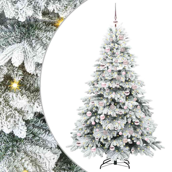 Tekojoulukuusi 300 LED-valoilla Valkoinen 180 cm PE ja PVC