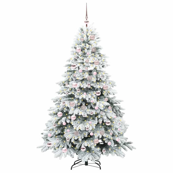 Tekojoulukuusi 300 LED-valoilla Valkoinen 180 cm PE ja PVC