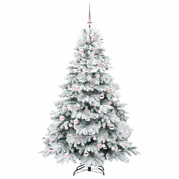 Tekojoulukuusi 300 LED-valoilla Valkoinen 180 cm PE ja PVC